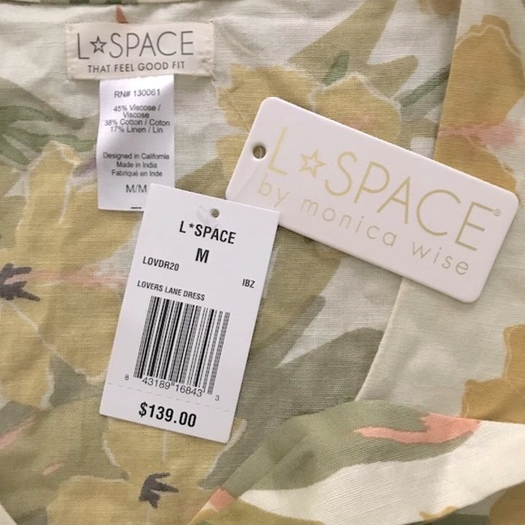 L SPACE Floral Tie front cut out Dress-Sz M (NWT) - Picture 10 of 10